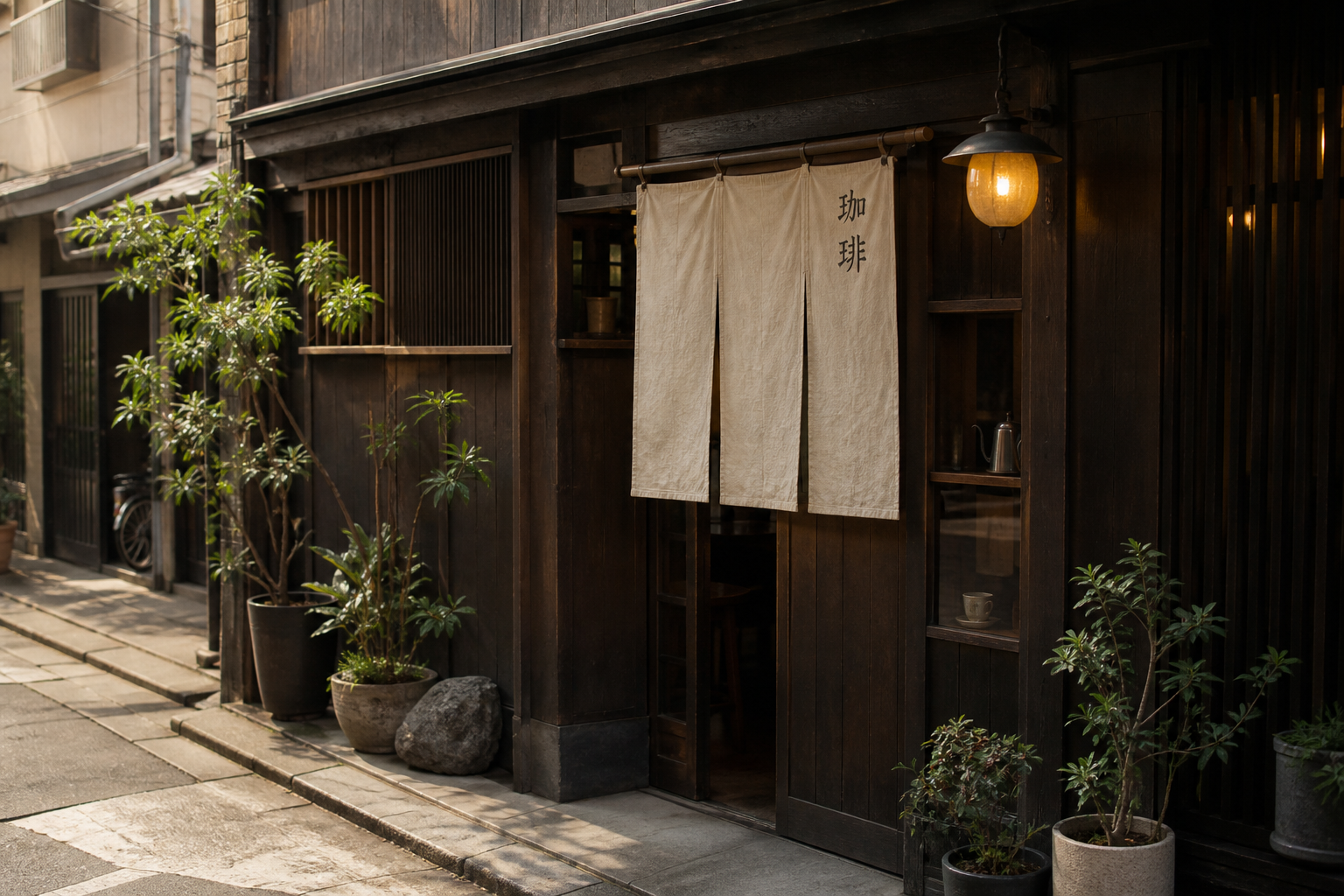 KIZUNA COFFEE の木造の外観